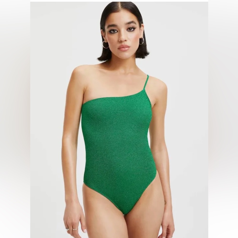 Good American Sparkle Hot Shoulder One-Piece